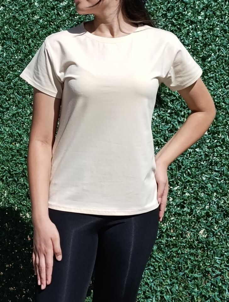 Kadın Bisiklet Yaka Basic T-Shirt-Tişört