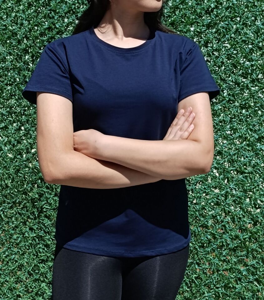 Kadın Bisiklet Yaka Basic T-Shirt-Tişört