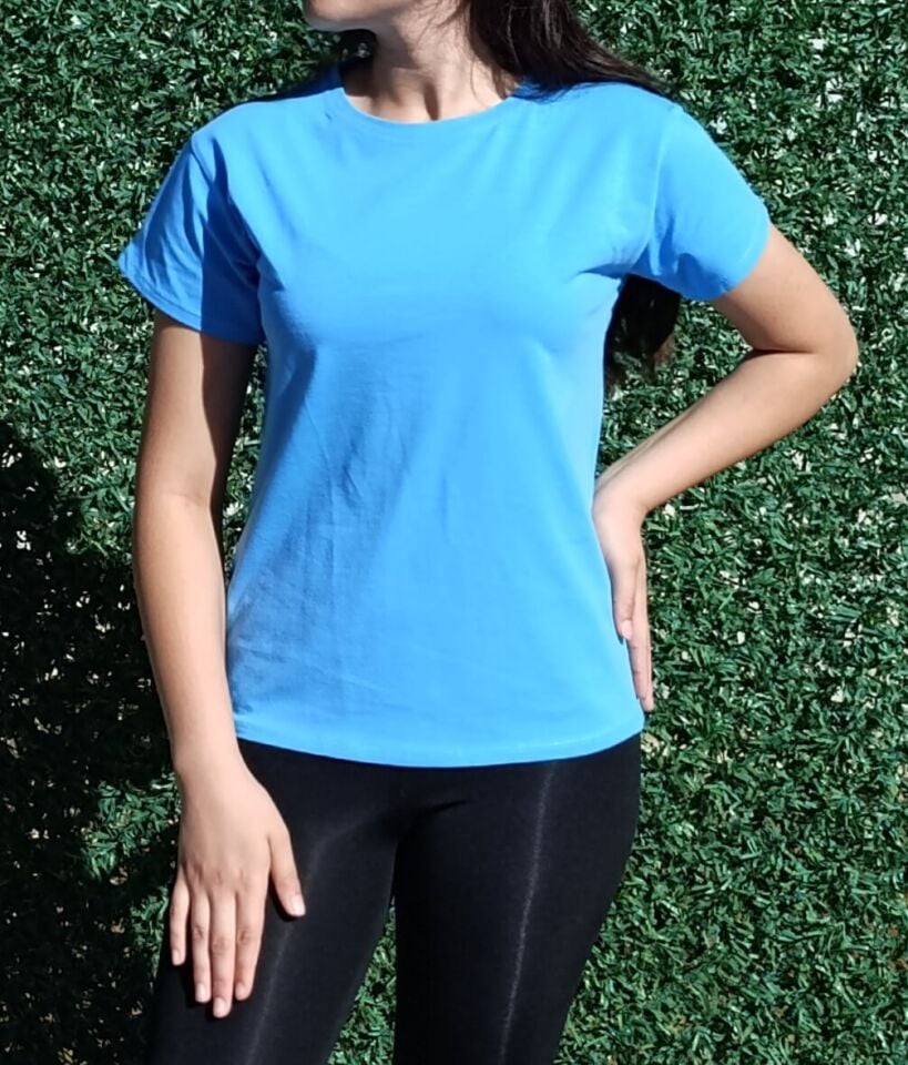 Kadın Bisiklet Yaka Basic T-Shirt-Tişört