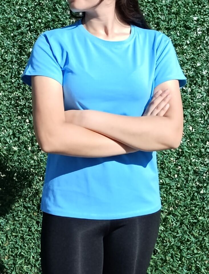 Kadın Bisiklet Yaka Basic T-Shirt-Tişört