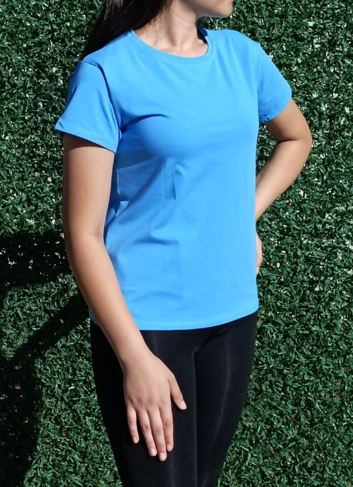 Kadın Bisiklet Yaka Basic T-Shirt-Tişört