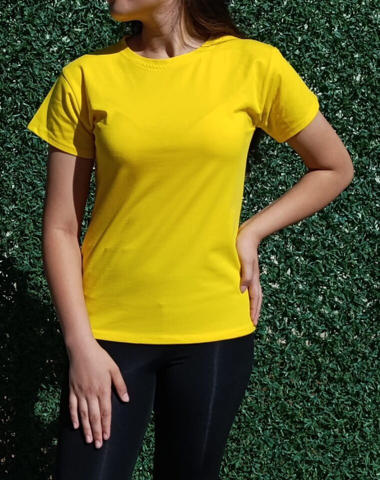 Kadın Bisiklet Yaka Basic T-Shirt-Tişört