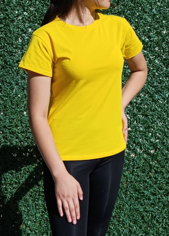 Kadın Bisiklet Yaka Basic T-Shirt-Tişört