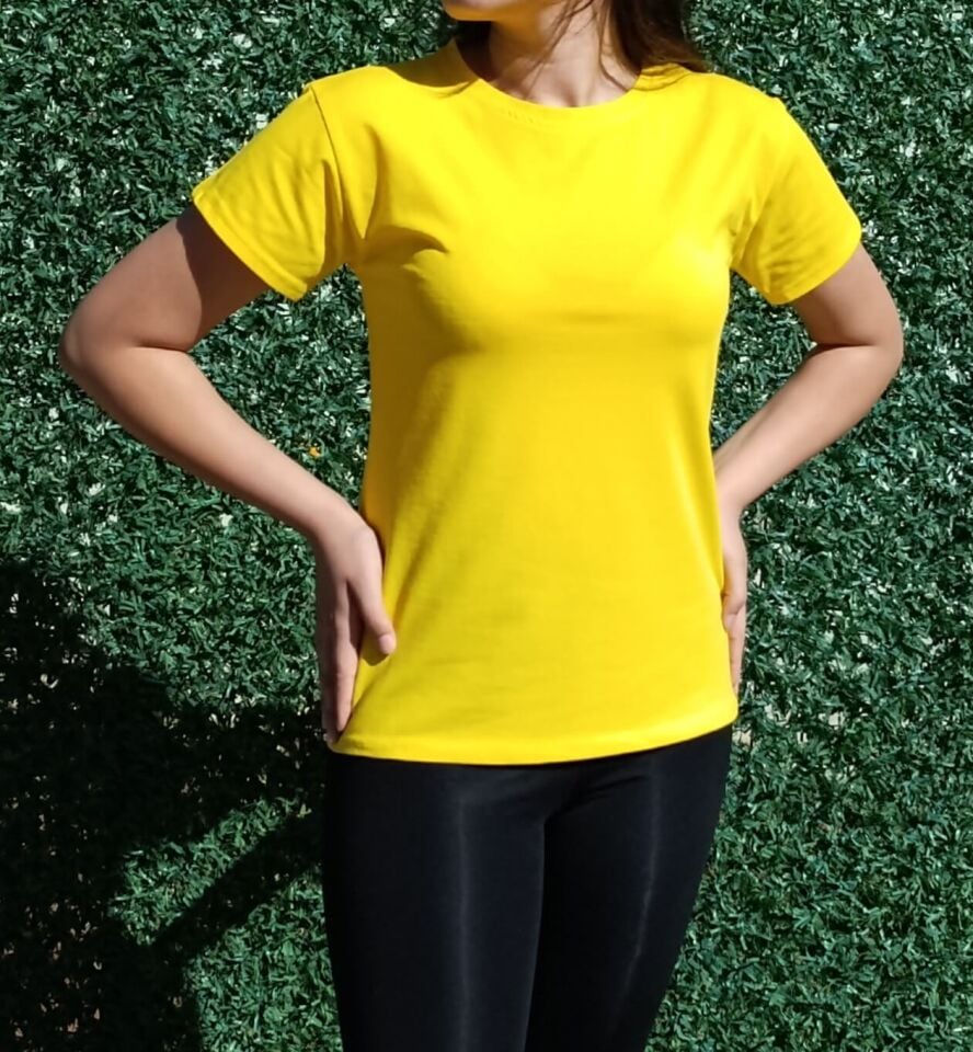 Kadın Bisiklet Yaka Basic T-Shirt-Tişört