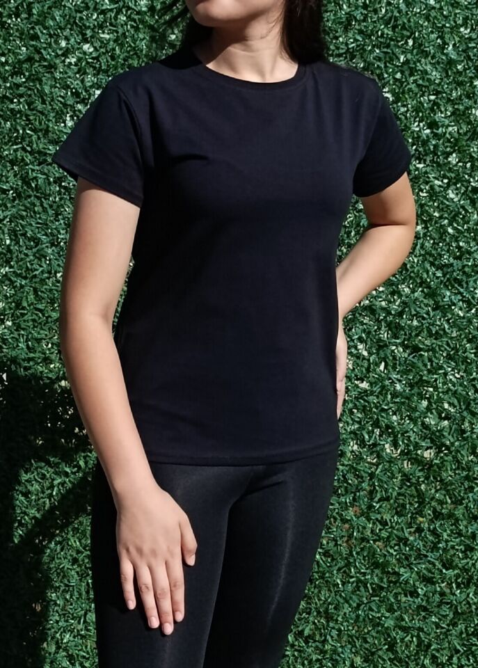 Kadın Bisiklet Yaka Basic T-Shirt-Tişört