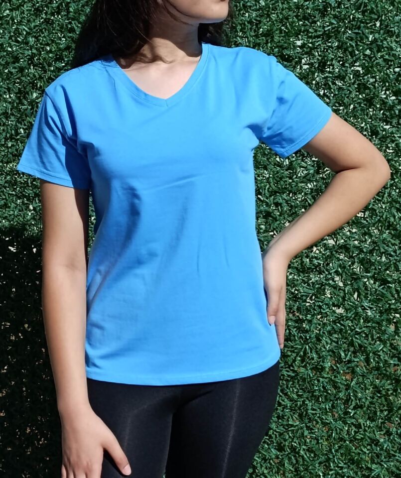 Kadın V Yaka Basic T-shirt-Tişört