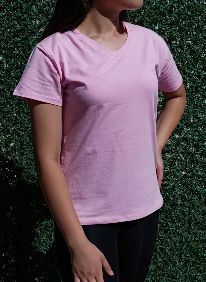 Kadın V Yaka Basic T-shirt-Tişört
