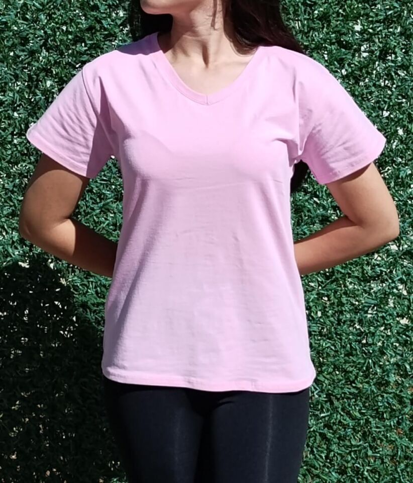 Kadın V Yaka Basic T-shirt-Tişört