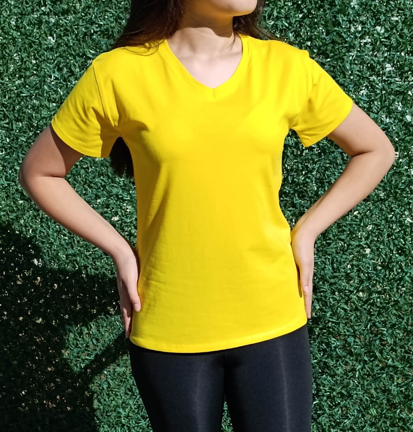 Kadın V Yaka Basic T-shirt-Tişört