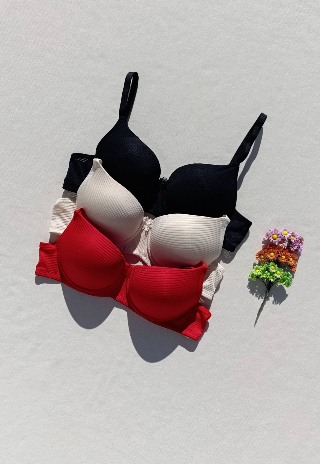 3'lü Ekonomik Paket Fitilli Push Up Dolgulu Destekli Sütyen