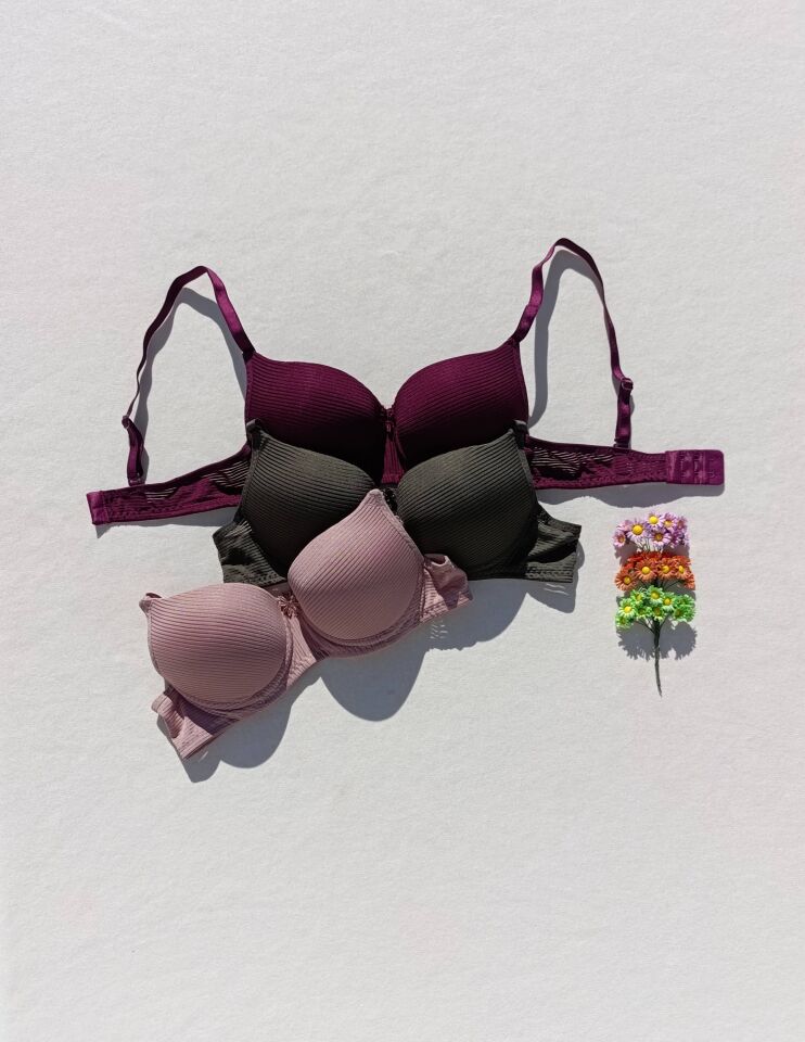 3'lü Ekonomik Paket Fitilli Push Up Dolgulu Destekli Sütyen