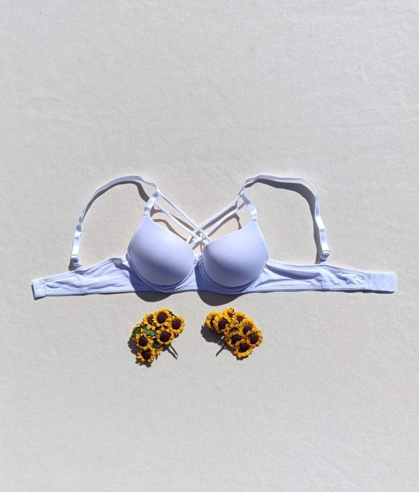 Push Up Destekli Dolgulu Çapraz İpli Micro Sütyen