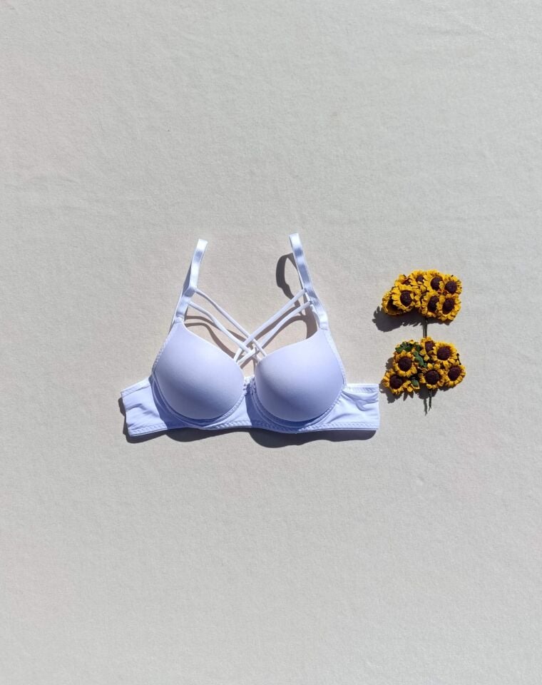 Push Up Destekli Dolgulu Çapraz İpli Micro Sütyen