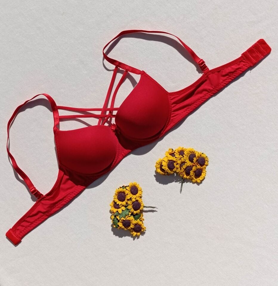 Push Up Destekli Dolgulu Çapraz İpli Micro Sütyen