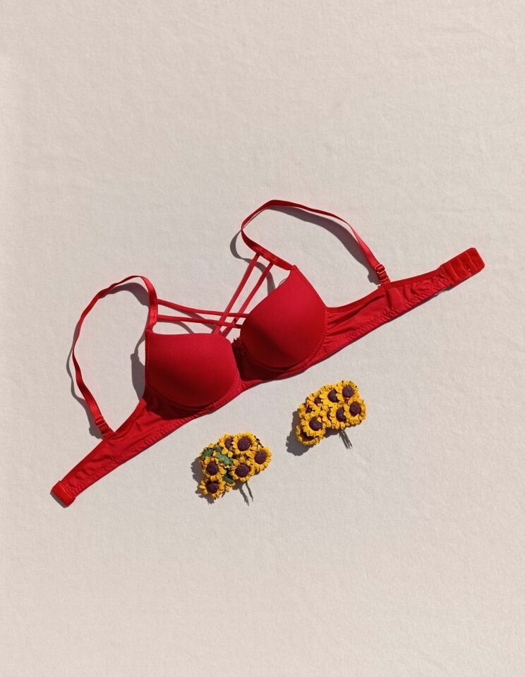 Push Up Destekli Dolgulu Çapraz İpli Micro Sütyen