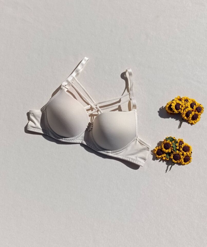 Push Up Destekli Dolgulu Çapraz İpli Micro Sütyen