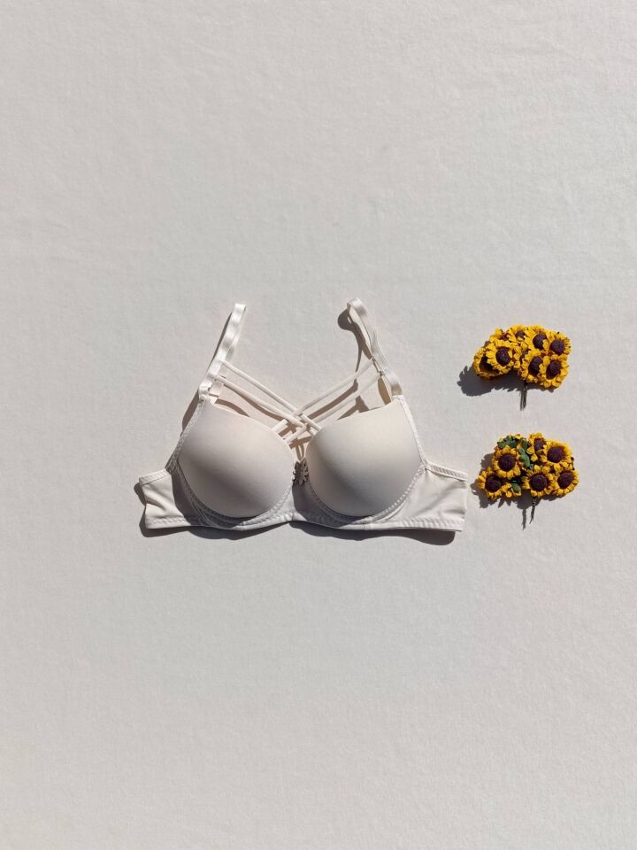 Push Up Destekli Dolgulu Çapraz İpli Micro Sütyen