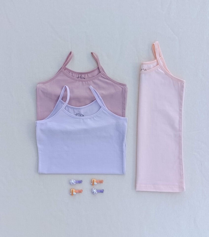 Basic Yumuşak Dokulu Likralı Penye Esnek Kumaş 3'lü Renkli Çocuk Atlet