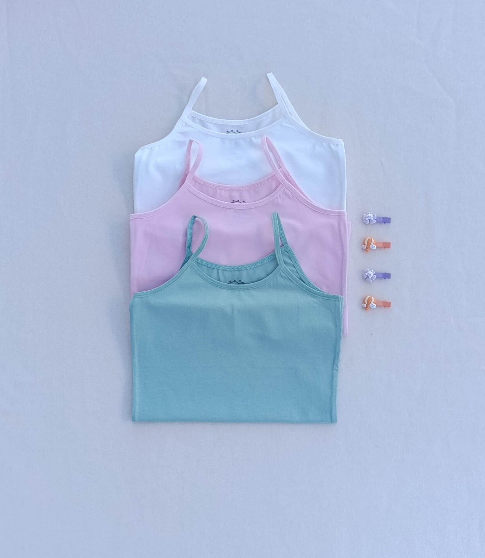 Basic Yumuşak Dokulu Likralı Penye Esnek Kumaş 3'lü Renkli Çocuk Atlet