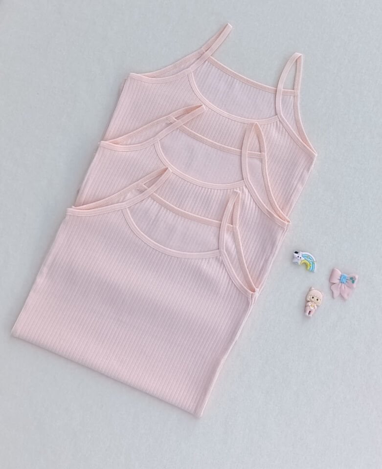 Fitilli Yumuşak Esnek Kumaş 3'lü Çocuk Atlet