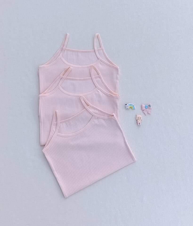 Fitilli Yumuşak Esnek Kumaş 3'lü Çocuk Atlet