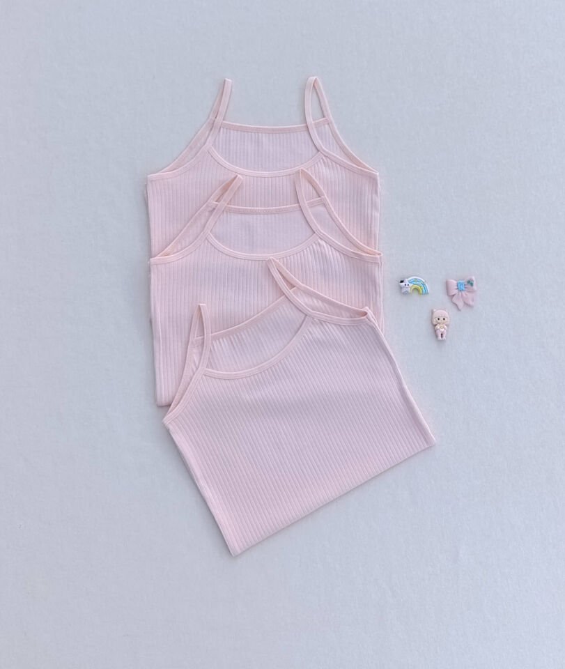 Fitilli Yumuşak Esnek Kumaş 3'lü Çocuk Atlet