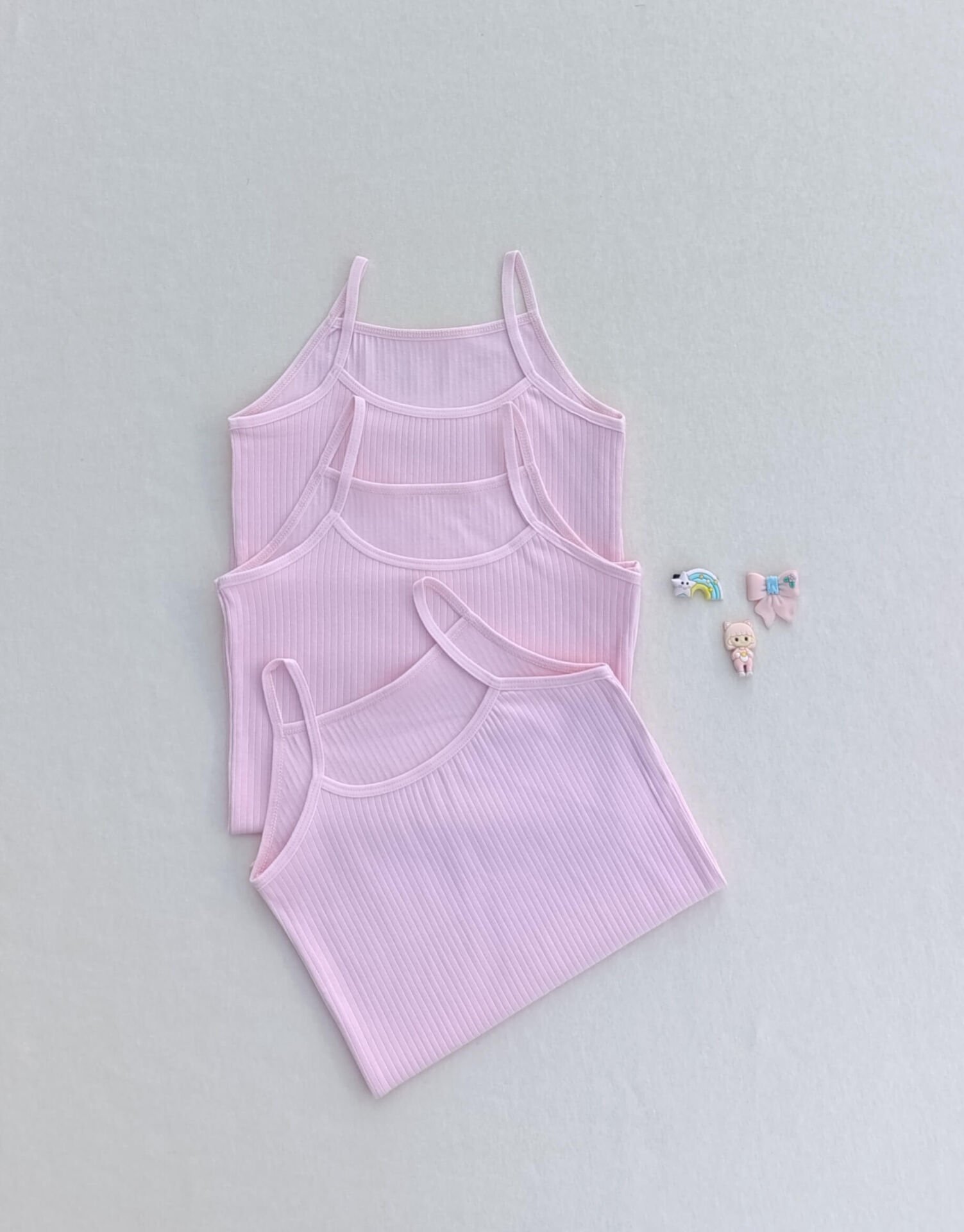 Fitilli Yumuşak Esnek Kumaş 3'lü Çocuk Atlet