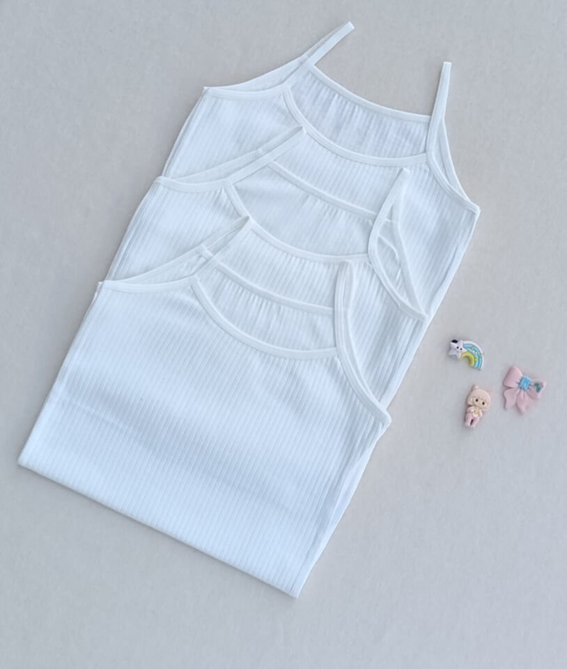 Fitilli Yumuşak Esnek Kumaş 3'lü Çocuk Atlet