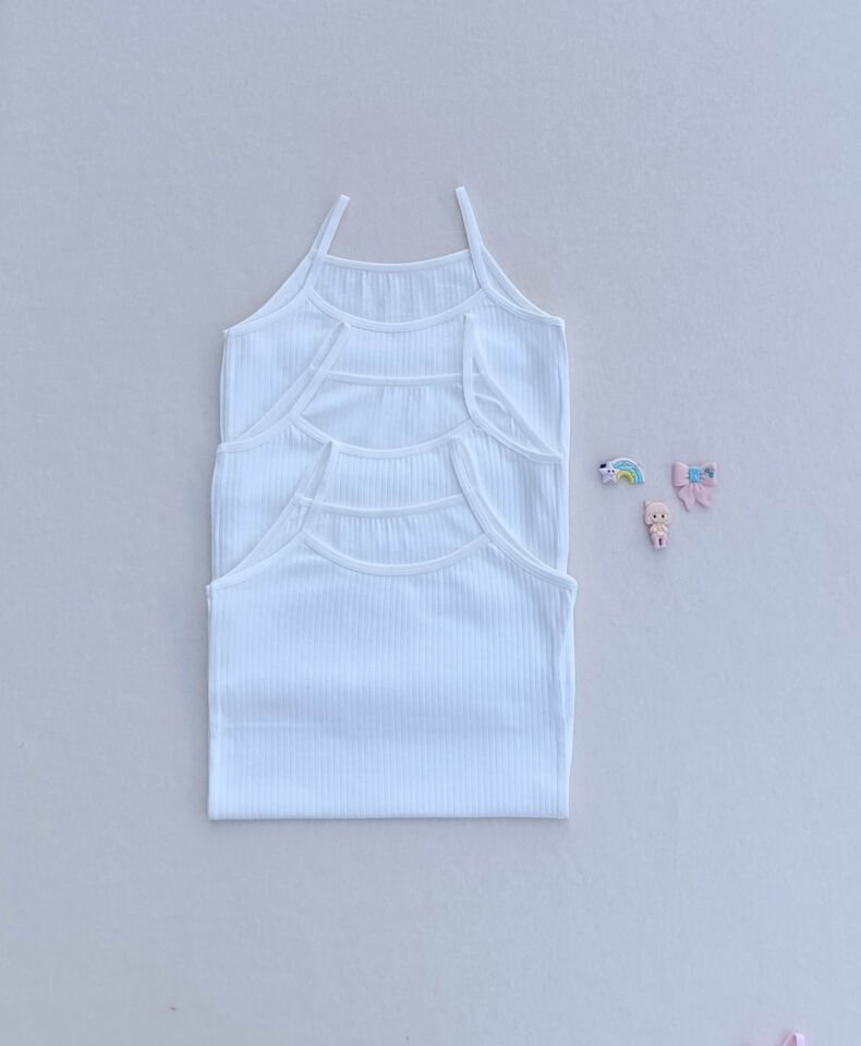 Fitilli Yumuşak Esnek Kumaş 3'lü Çocuk Atlet