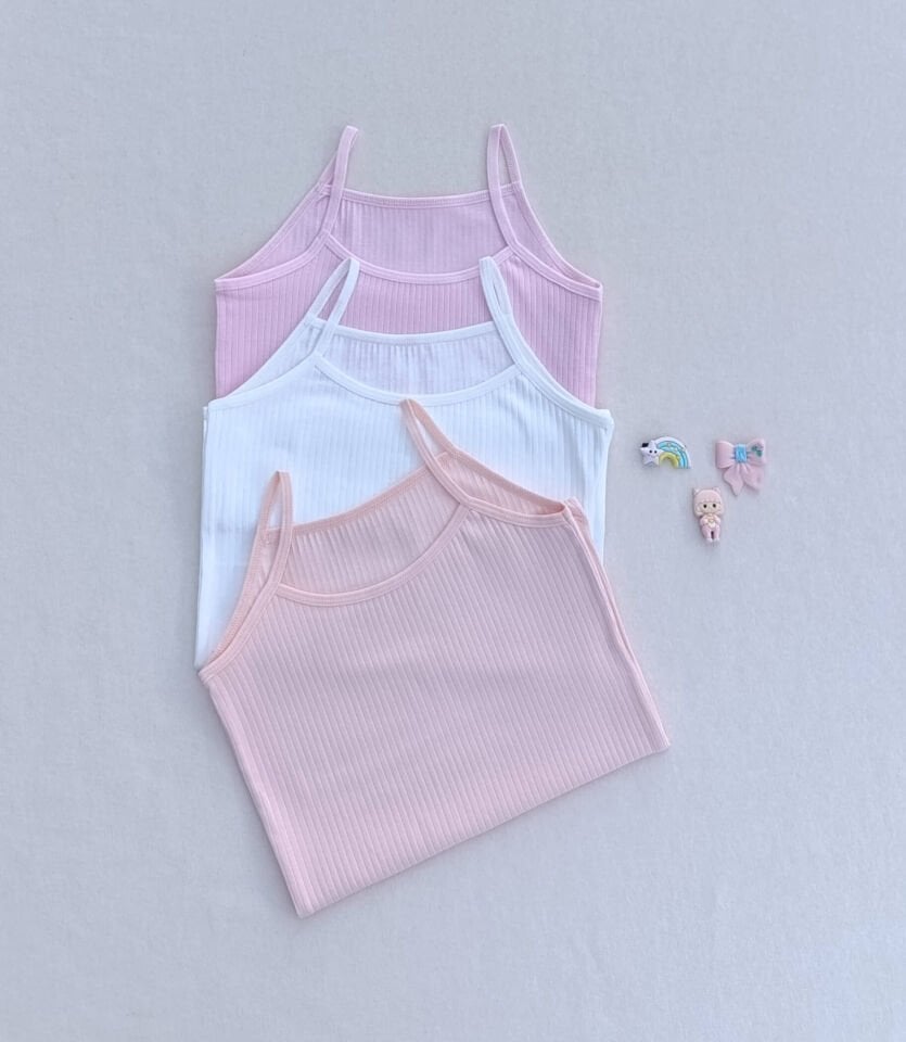 Fitilli Yumuşak Esnek Kumaş 3'lü Çocuk Atlet