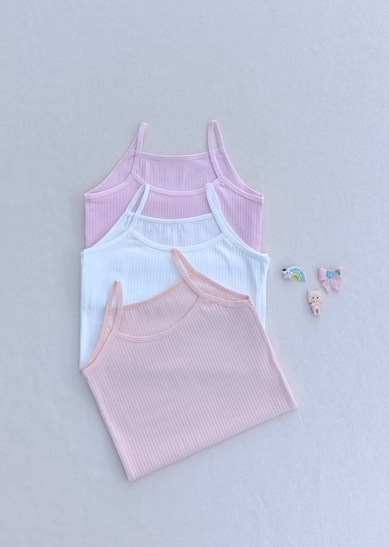 Fitilli Yumuşak Esnek Kumaş 3'lü Çocuk Atlet