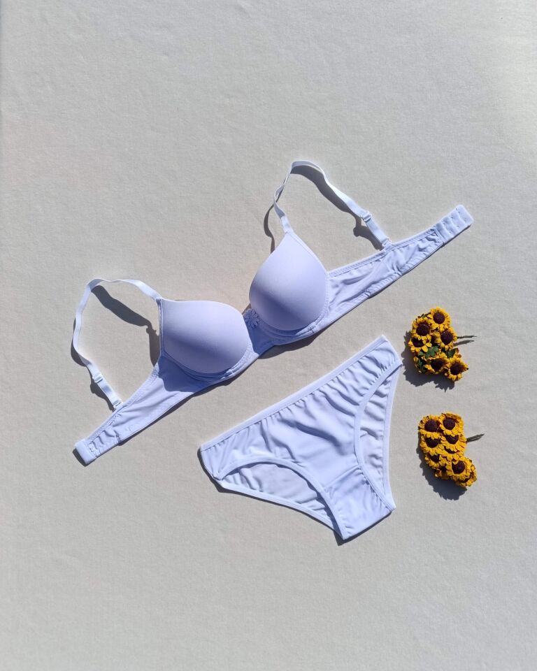 Push Up Dolgulu Micro Beyaz Sütyen Ve Külot İç Çamaşır Takımı