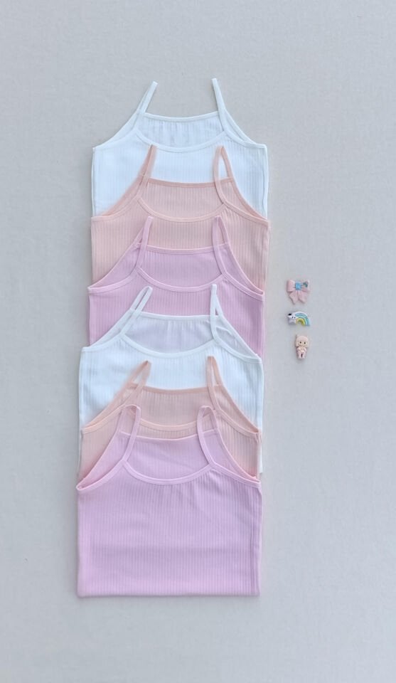 Fitilli Yumuşak Esnek Kumaş 6'lı Çocuk Atlet