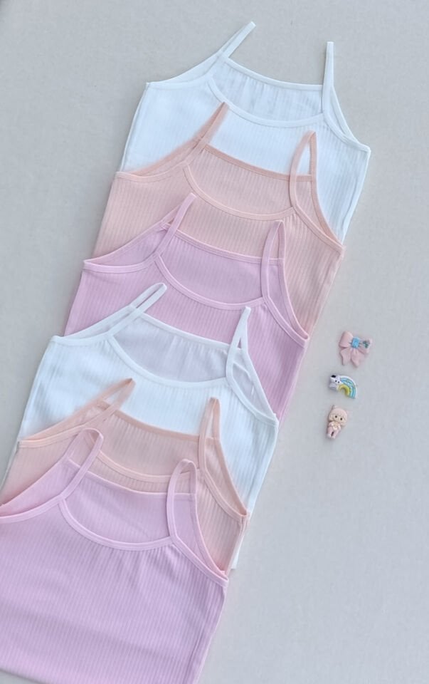 Fitilli Yumuşak Esnek Kumaş 6'lı Çocuk Atlet