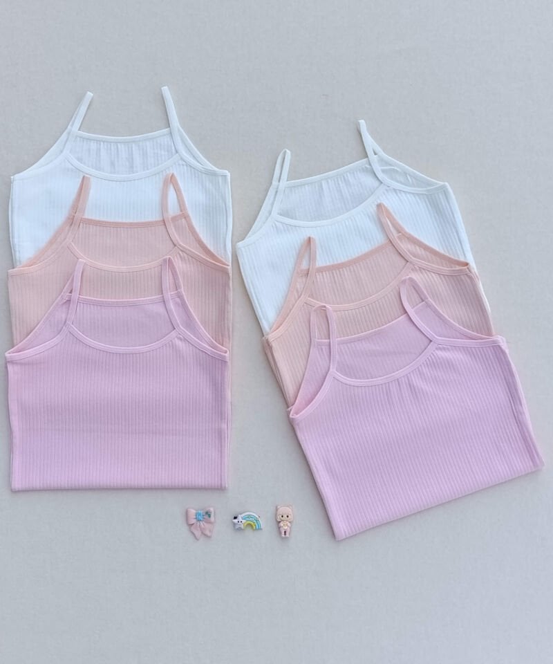 Fitilli Yumuşak Esnek Kumaş 6'lı Çocuk Atlet