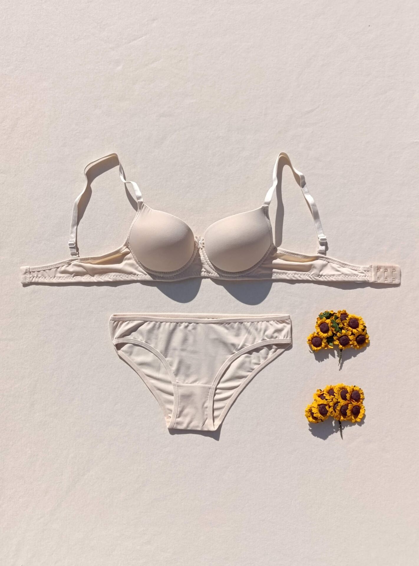 Push Up Dolgulu Micro Ten Rengi Sütyen Ve Külot İç Çamaşır Takımı