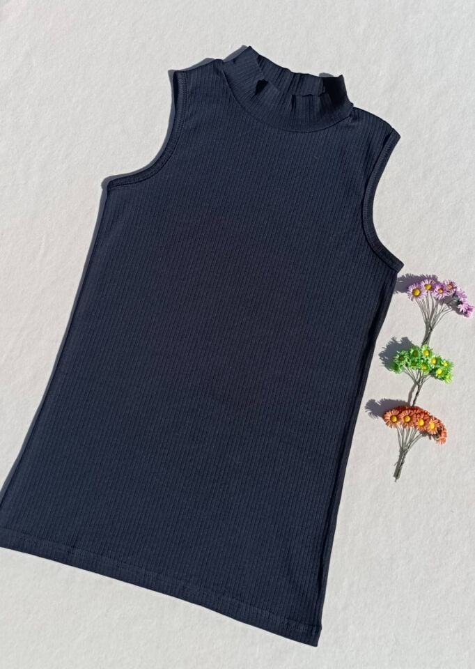 Fitilli Sıfır Kol Boğazlı 3'lü Siyah, Beyaz Kadın Body -Badi