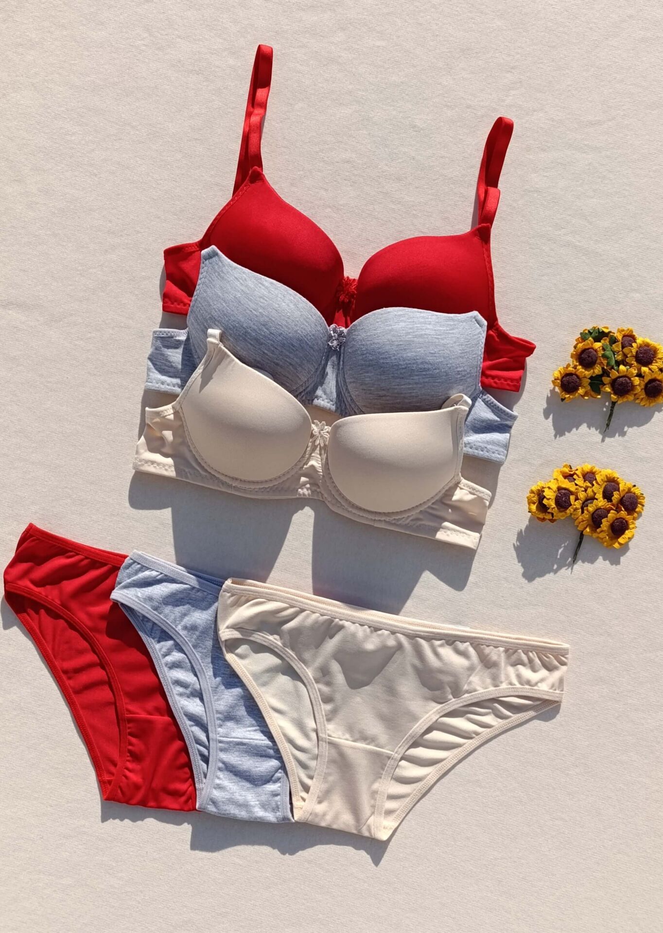 Push Up Dolgulu Micro 3'lü Sütyen Ve Külot İç Çamaşır Takımı