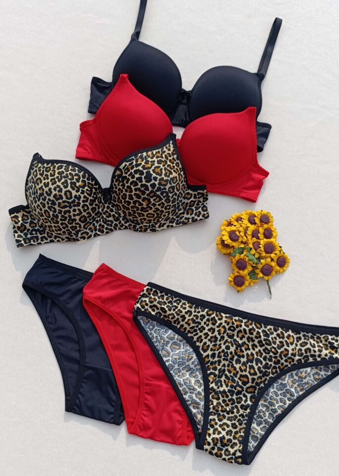 Push Up Dolgulu Micro 3'lü Sütyen Ve Külot İç Çamaşır Takımı