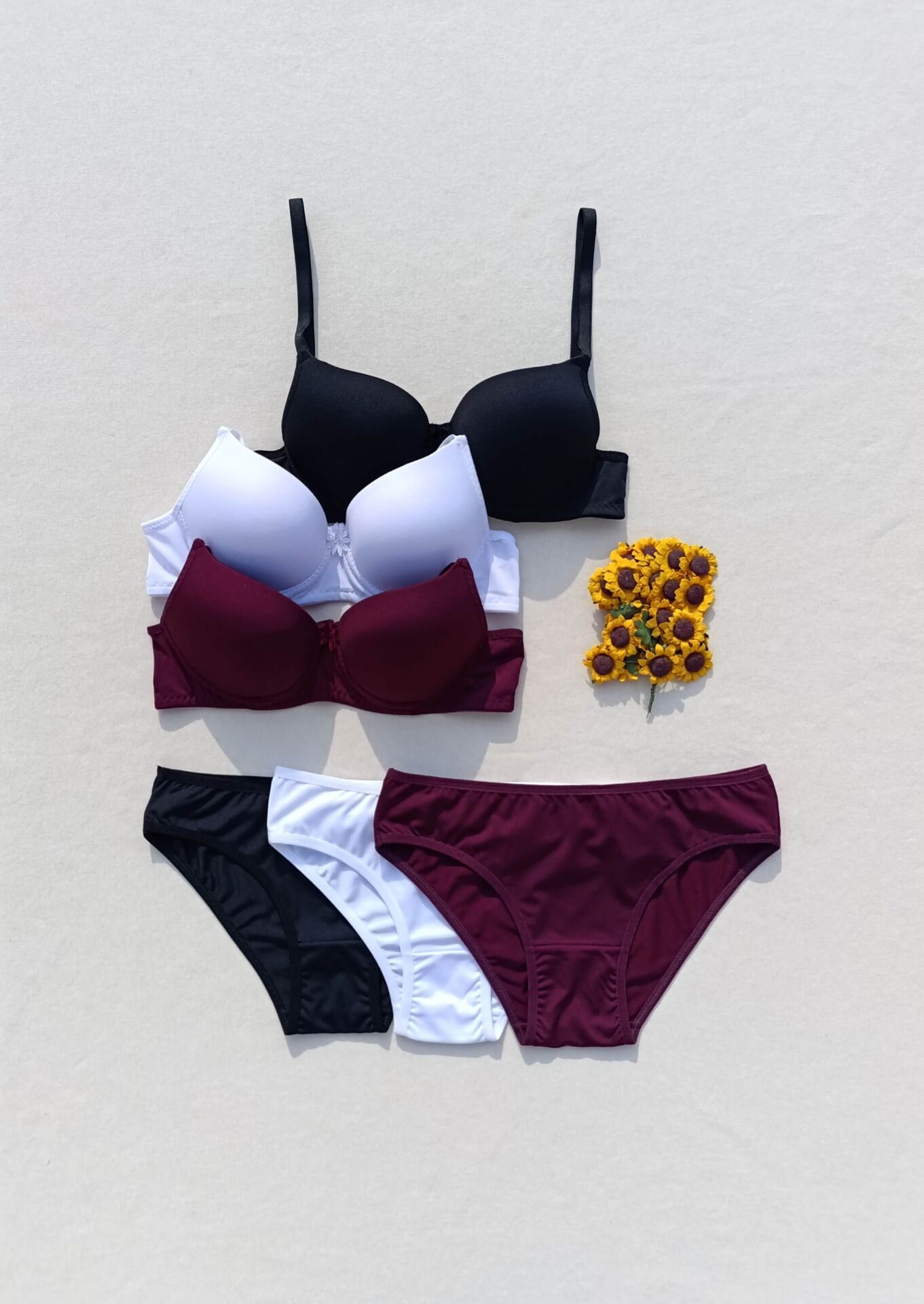 Push Up Dolgulu Micro 3'lü Sütyen Ve Külot İç Çamaşır Takımı