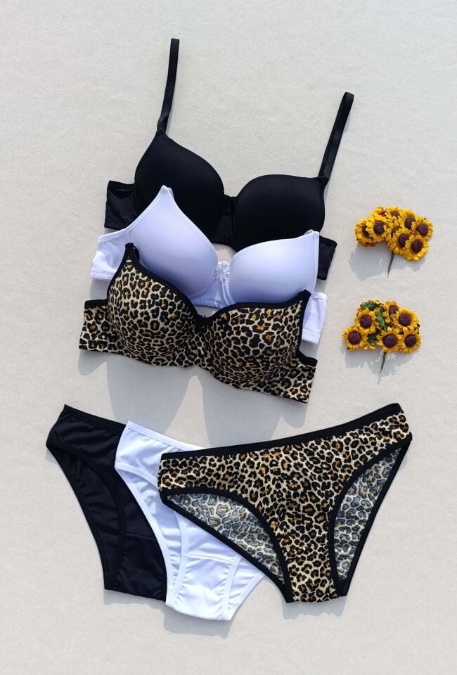 Push Up Dolgulu Micro 3'lü Sütyen Ve Külot İç Çamaşır Takımı