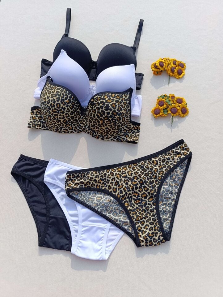 Push Up Dolgulu Micro 3'lü Sütyen Ve Külot İç Çamaşır Takımı