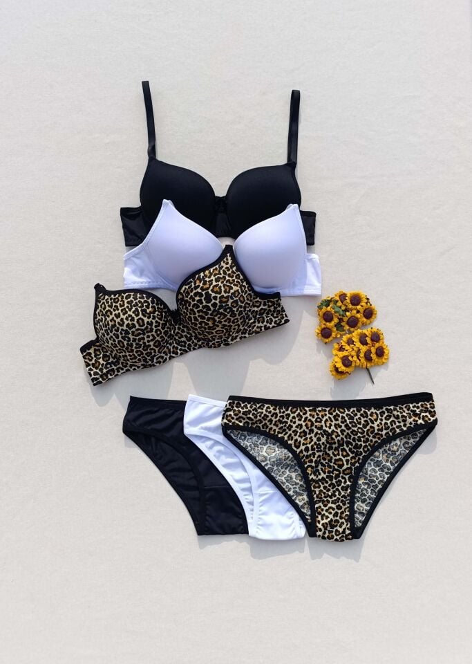 Push Up Dolgulu Micro 3'lü Sütyen Ve Külot İç Çamaşır Takımı