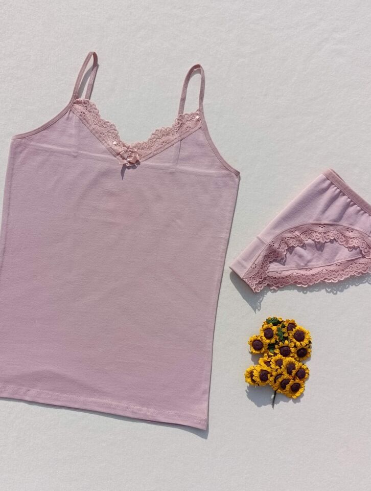 Dantelli 5'li Kadın Atlet Külot İç Çamaşır Takımı