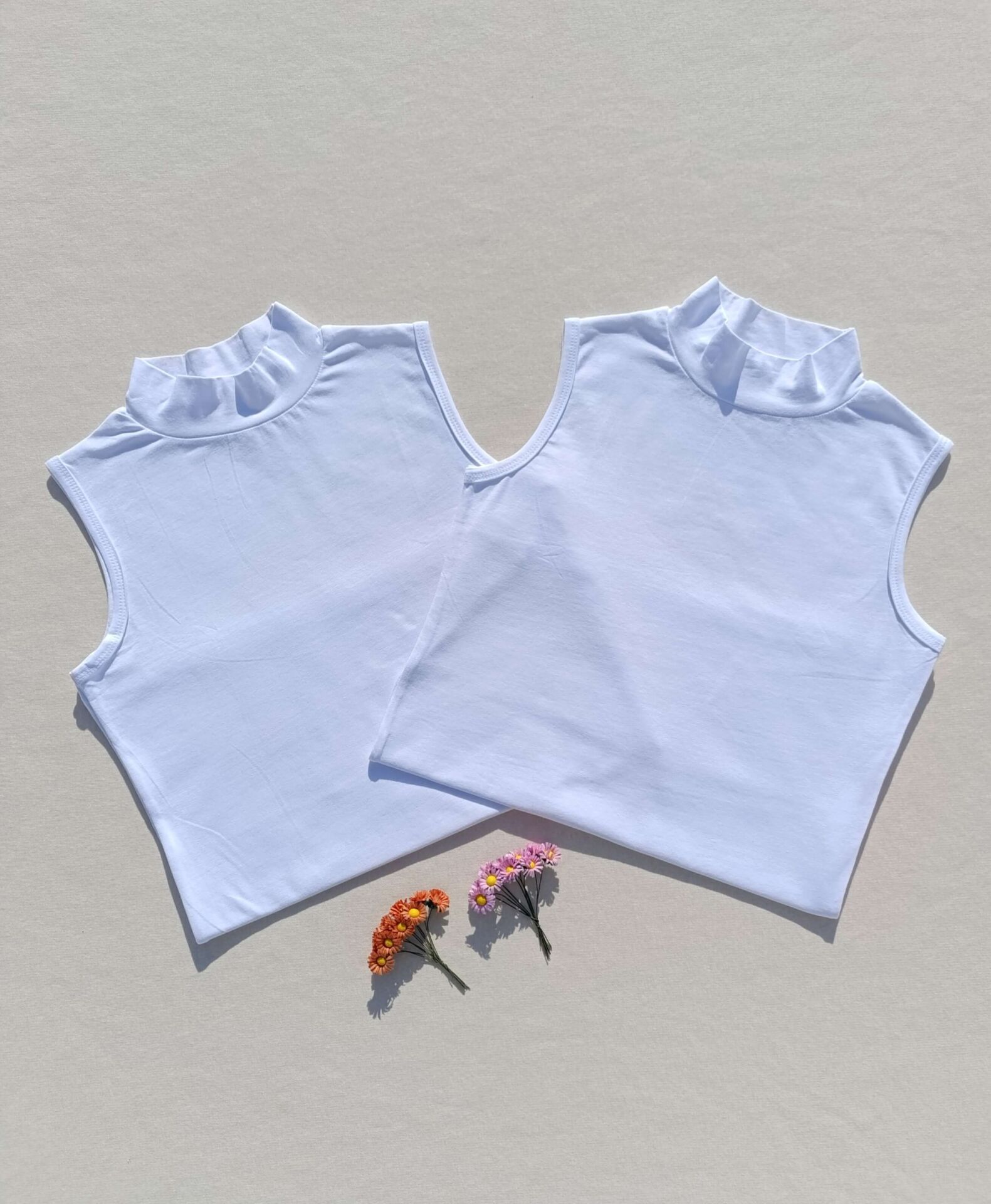 2'li Basic Sıfır Kol Boğazlı  Beyaz Kadın Body - Badi