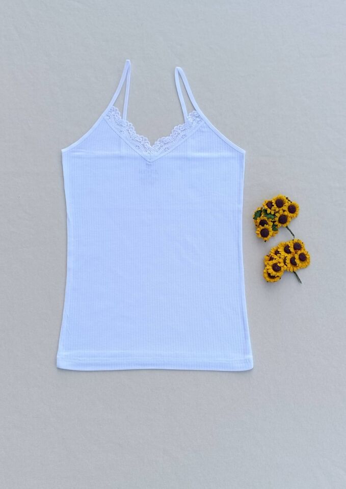 Dantel Detaylı Fitilli Esnek Renkli 5'li Kadın Atlet