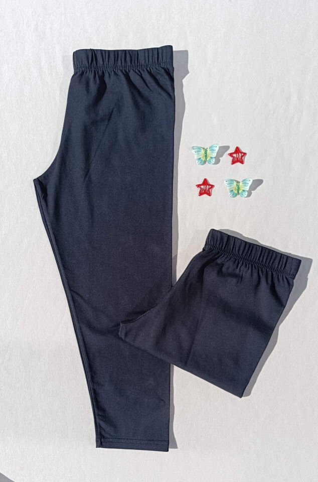 Kadın Siyah Renk Beli Lastikli Basic 2'li Kapri Kısa Tayt