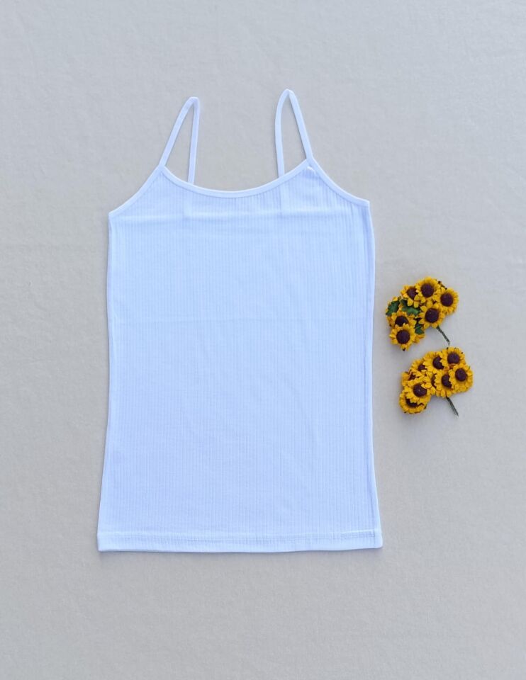 4'lü Fitilli Likralı Renkli, Beyaz Kadın Atlet