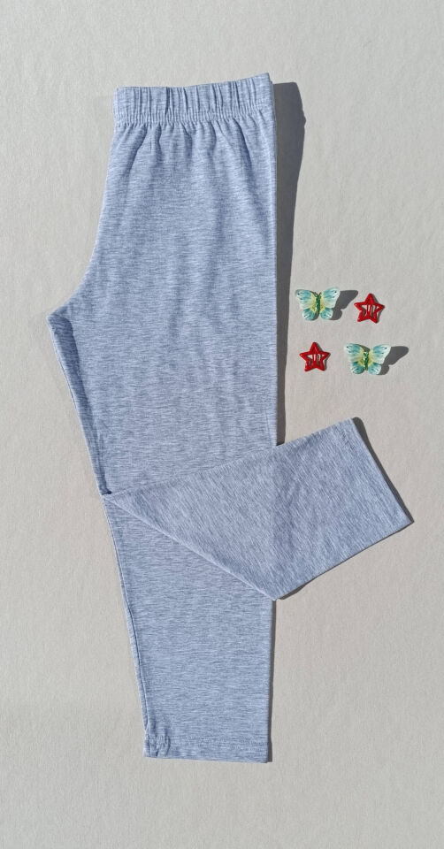 Kadın Gri Renk Beli Lastikli Basic Kapri Kısa Tayt