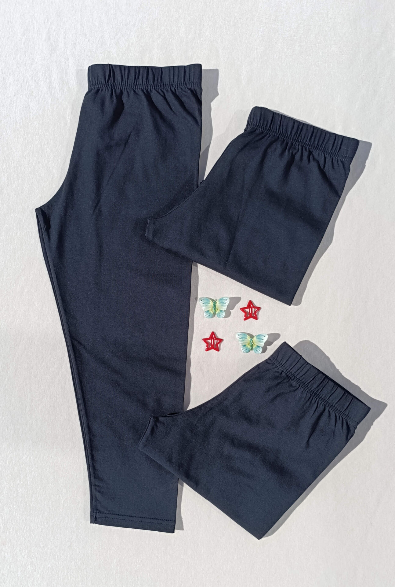 Kadın Siyah Renk Beli Lastikli Basic 3'lü Kapri Kısa Tayt